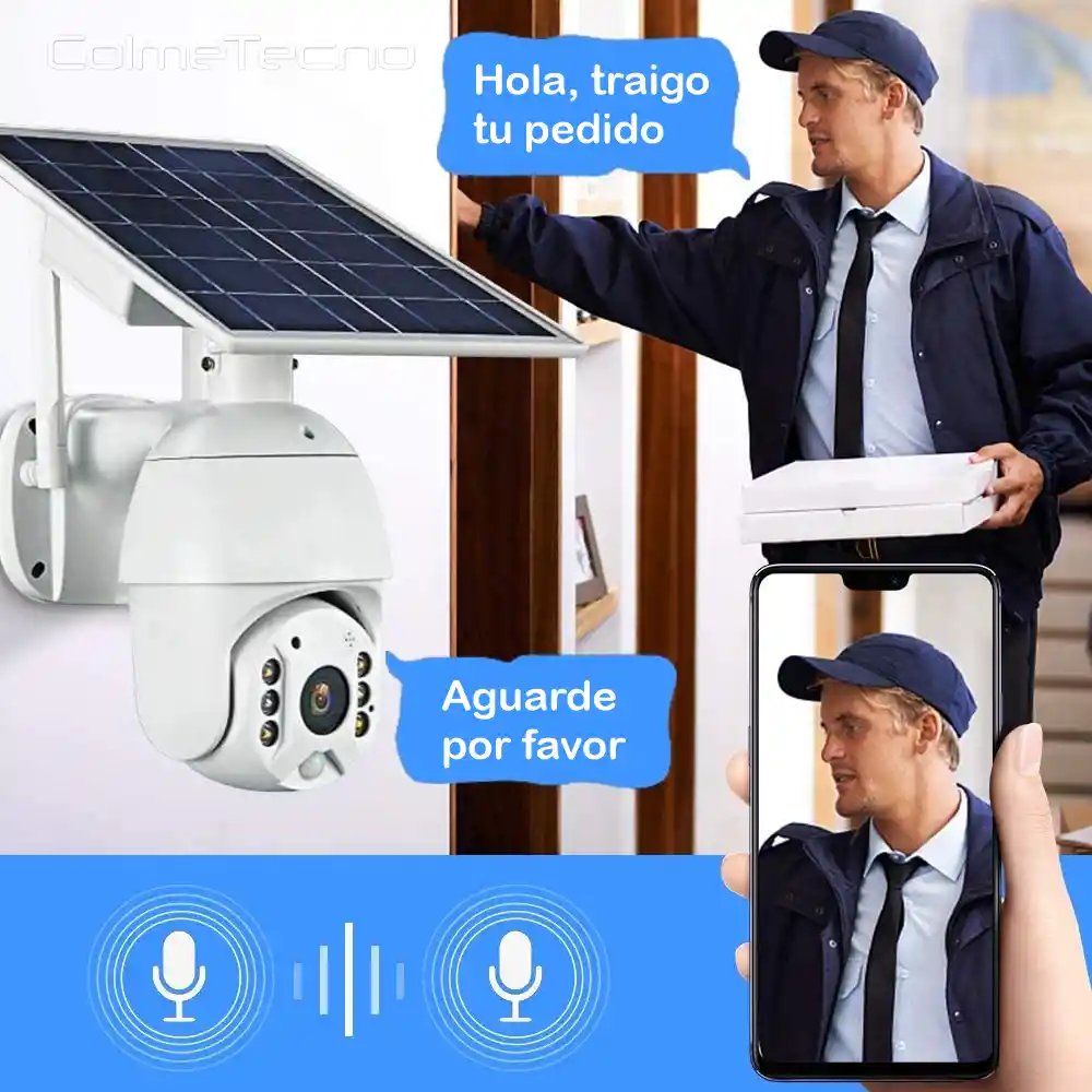 Camara Inteligente Ip Wifi Exteriores Carga Solar 1080p Ptz