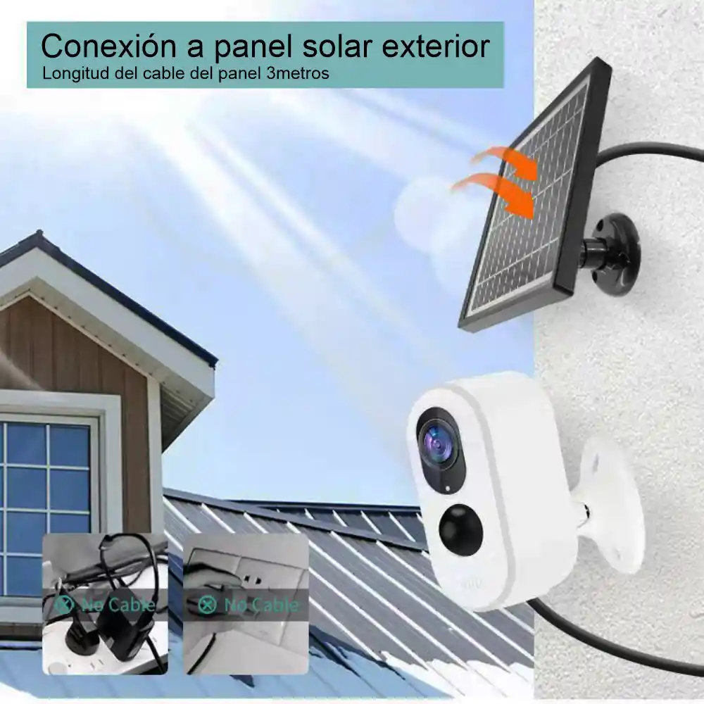 Cámara De Seguridad Solar Ip Wifi 1080p 3mp App Tuya Alexa