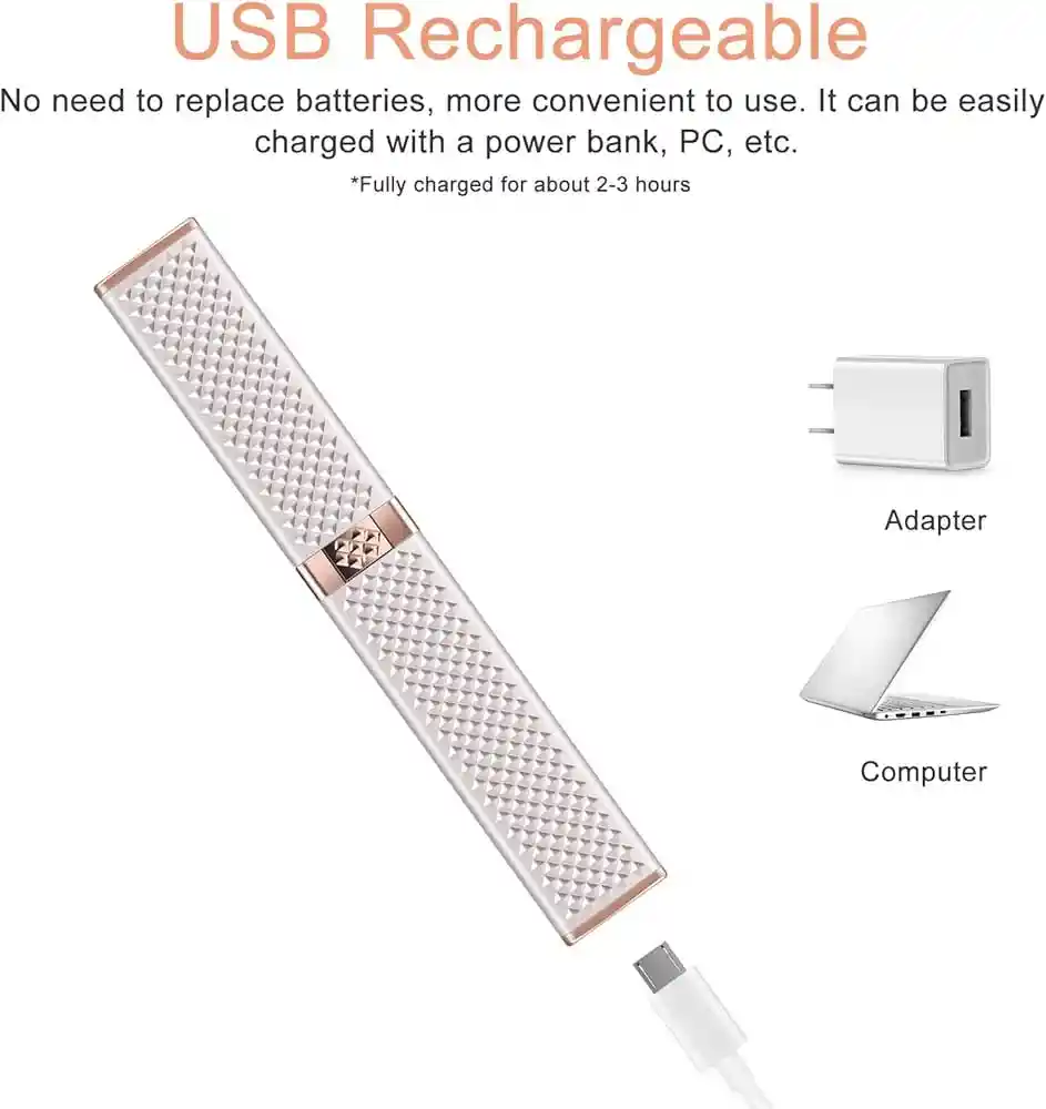 Depilador Facial 2 En 1 Recargable Lápiz Labial