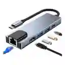 5 En 1 Usb Hub Adaptador Pd 3.0 Tipo C Hdmi 4k 5gbps