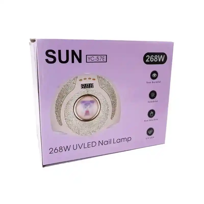 Lampara Uñas Panda Uv Led Pantalla Ajuste Nivel Brillantes Fucsia 268w