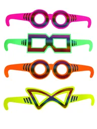 Gafas Papel Colores Neon Para Fiestas Decoracion Hora Loca X4 Und