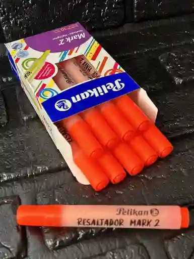 Resaltador Naranja Pelikan Caja X10 Unidades