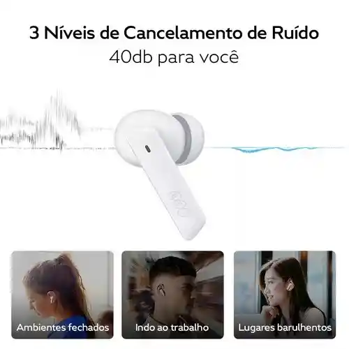 Qcy Ht05 Audifonos Melobuds Bluetooth 5.2 Anc 40 Db De Baja Latencia, Color Negro
