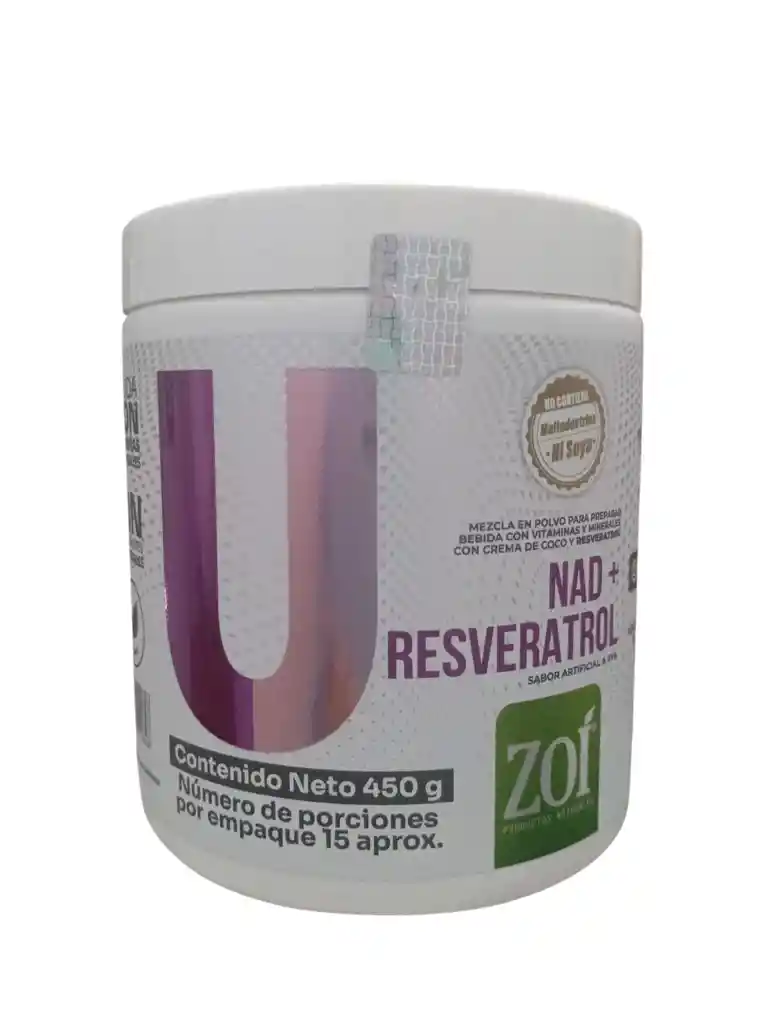 Nad + Resveratrol Alimento En Polvo 450 Gms Zoi