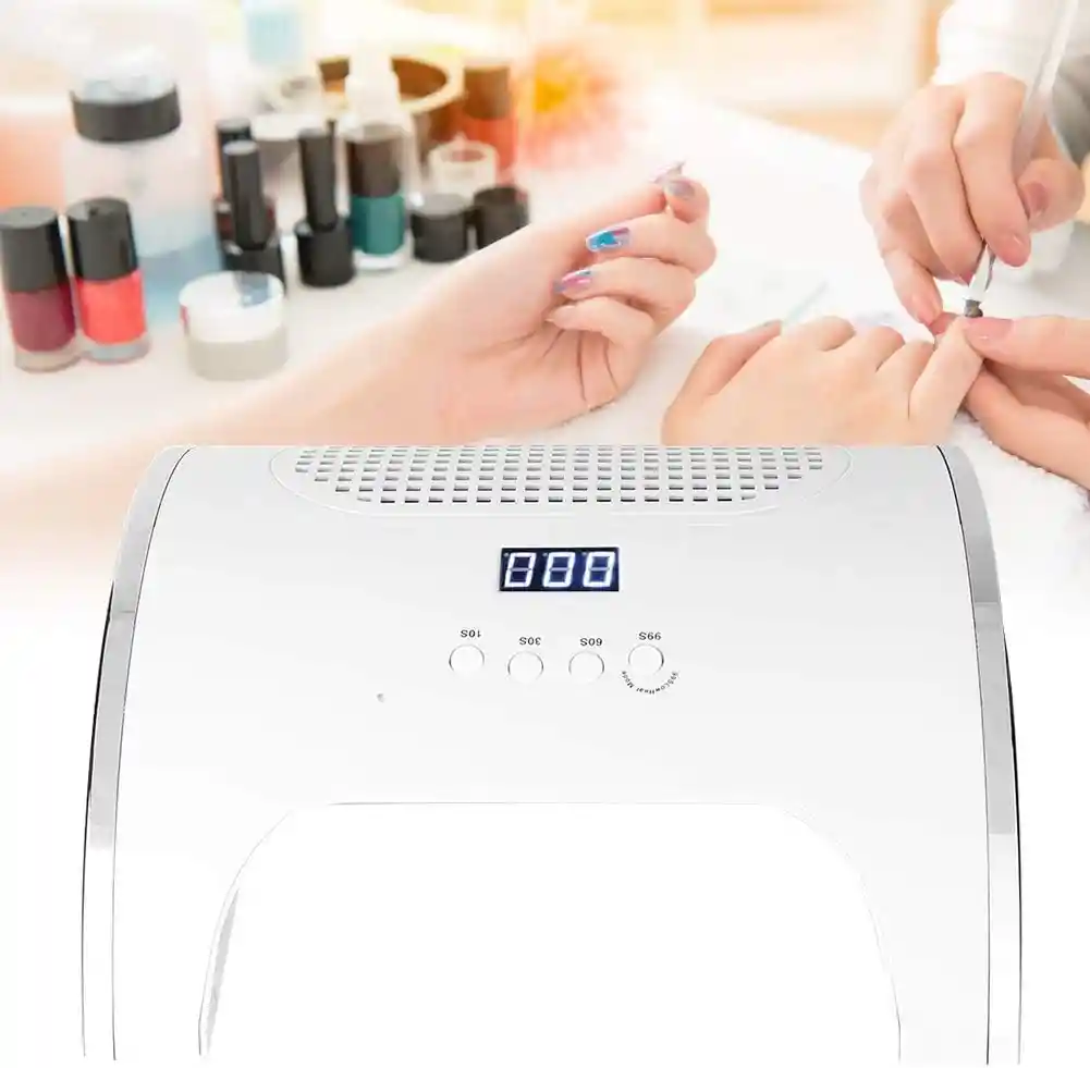 Lámpara De Uñas Uv Led Con Extractor De Polvo 88w 2 En 1 Profesional