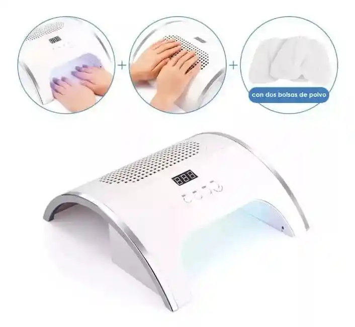Lámpara De Uñas Uv Led Con Extractor De Polvo 88w 2 En 1 Profesional
