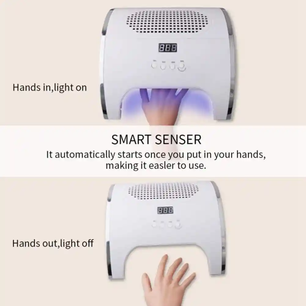 Lámpara De Uñas Uv Led Con Extractor De Polvo 88w 2 En 1 Profesional
