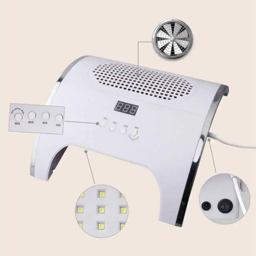 Lámpara De Uñas Uv Led Con Extractor De Polvo 88w 2 En 1 Profesional
