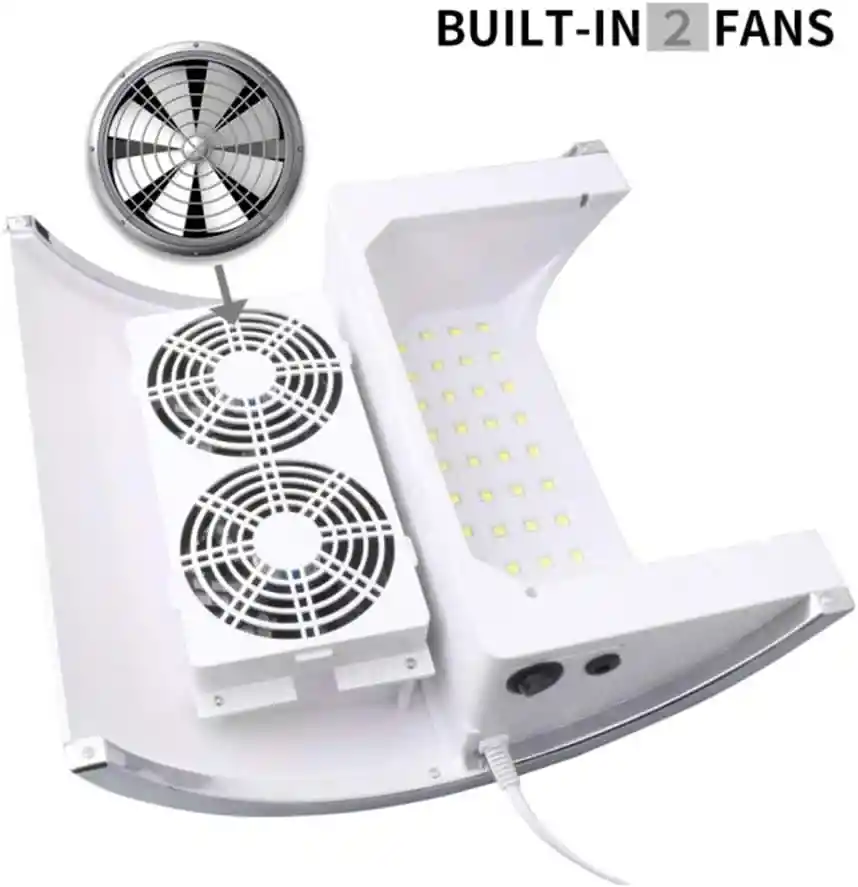 Lámpara De Uñas Uv Led Con Extractor De Polvo 88w 2 En 1 Profesional