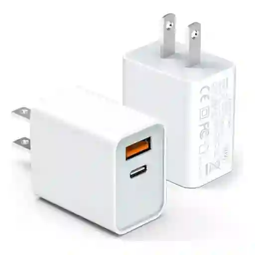 Cabezal De Cargador Doble Puerto Usc Y Tc Carga Rapida 25w