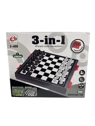Juego De Mesa 3 En 1 Ajedrez, Serpiente Y Escalera Y Damas