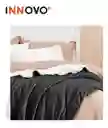 Cobija Cubre Cama Doble Faz Manta Ovejera Terciopelo 180x240 Cm Negro Innovo Home