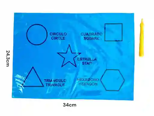 Tabla De Picado Figuras Geometricas Grande 34 X 24 Cm Incluye Punzon