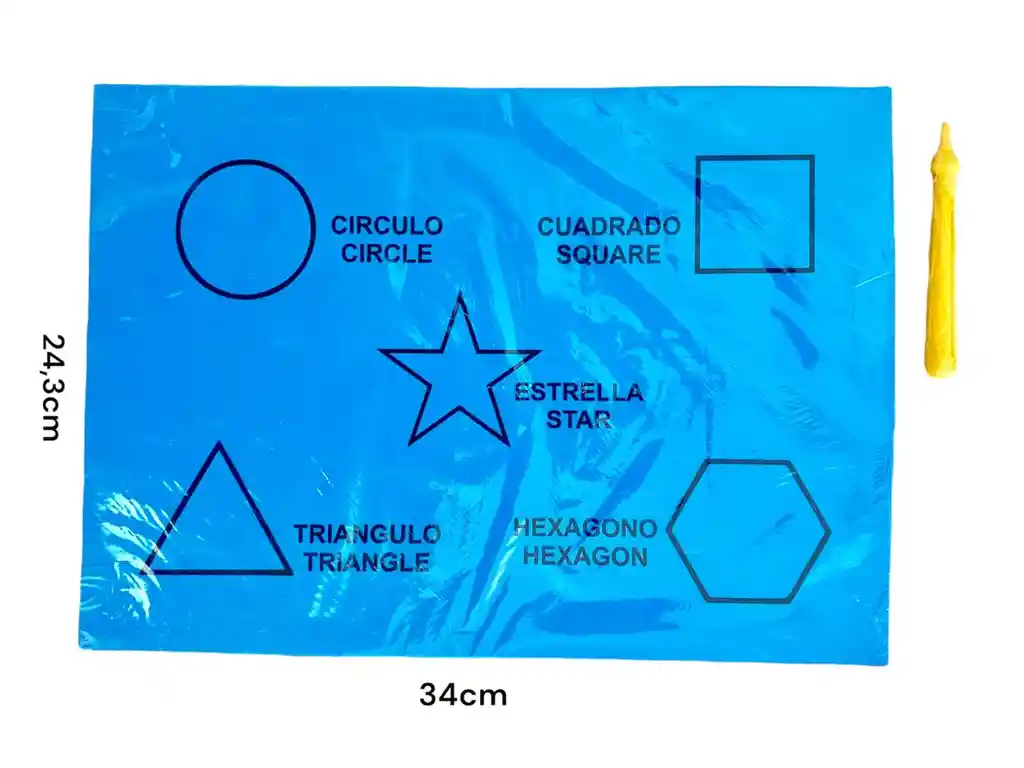 Tabla De Picado Figuras Geometricas Grande 34 X 24 Cm Incluye Punzon