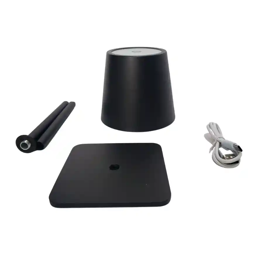 Lampara De Mesa Recargable De Hierro + Acrilico
