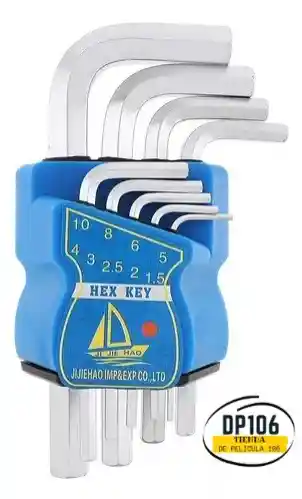 Juego De Llaves Hexagonales Tipo Allen / Bristol - 9 Piezas