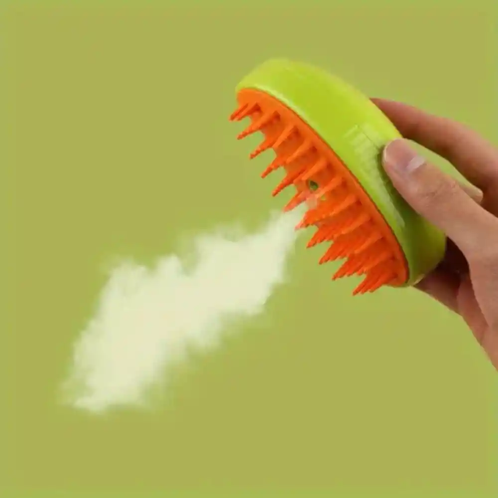 Cepillo De Vapor Para Mascotas Verde Y Amarillo