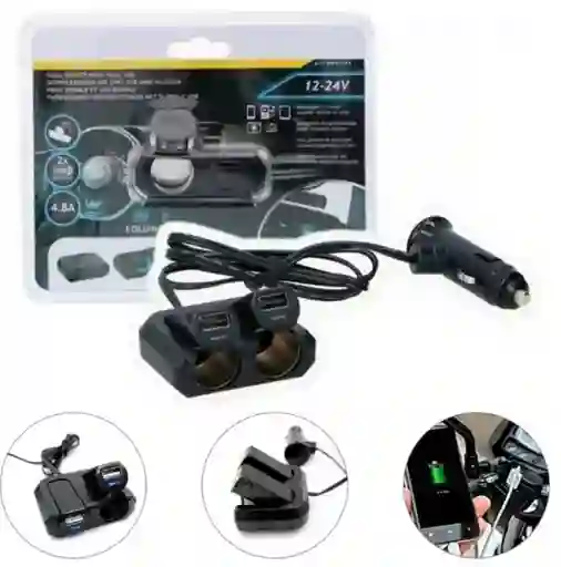 Cargador Modulador Para Carro Cigarrera Usb