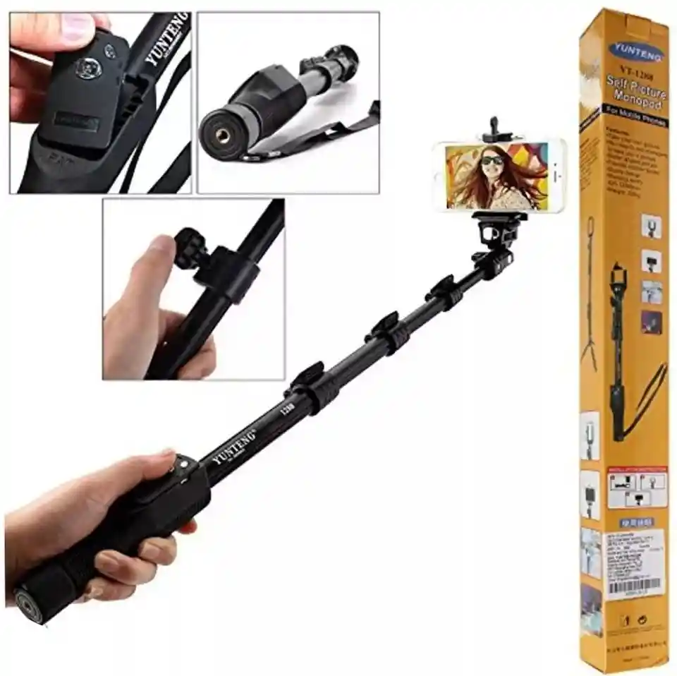 Baston Palo Selfies Monopod 1288 Para Camaras Y Celulares / Palo Selfie Monopod + Control Bluetooth