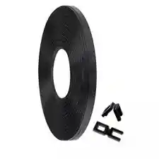 Zuncho Plastico Negro De 25 Metros + 10 Grapas