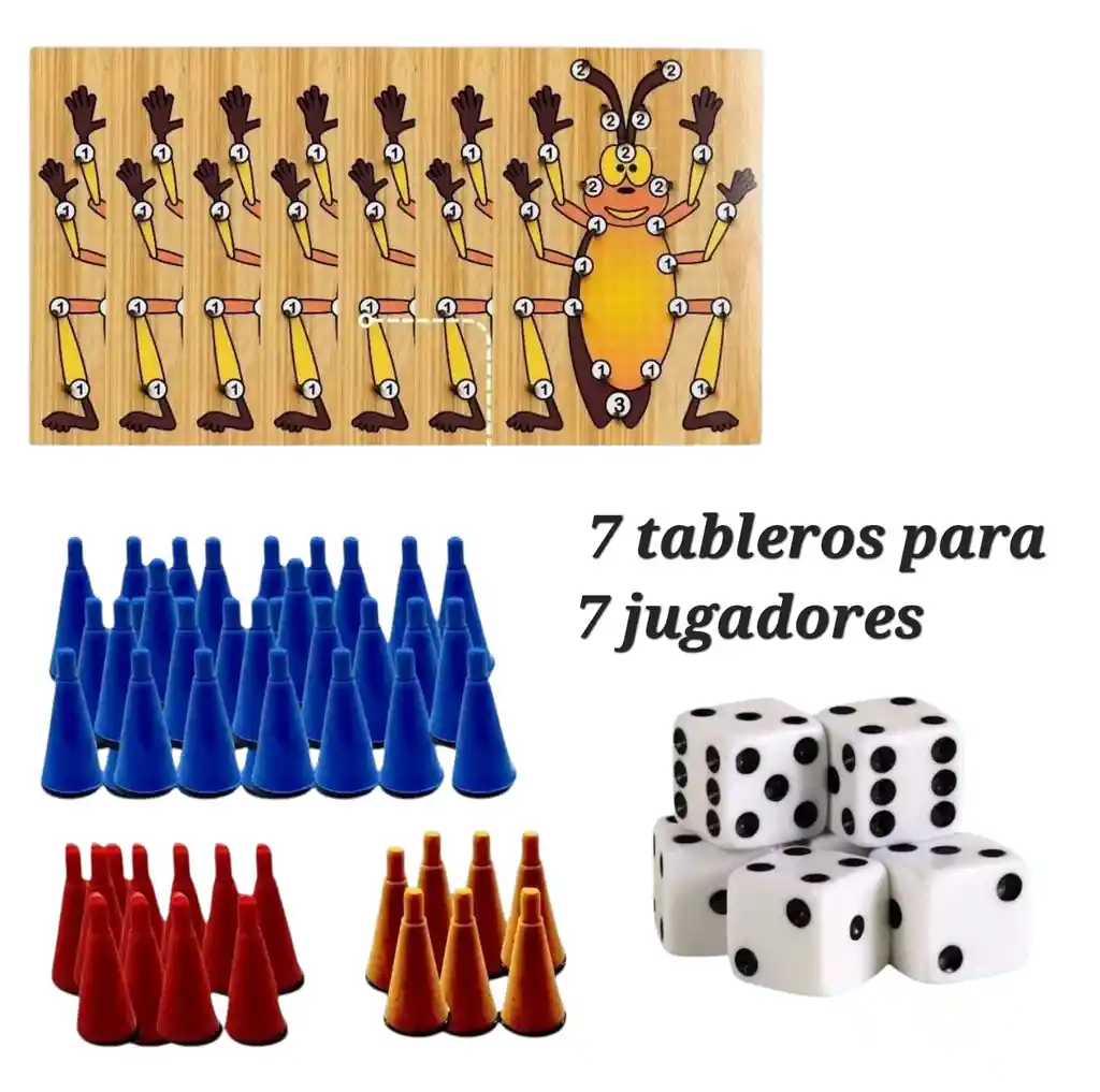 Juego De Mesa La Cucaracha Imantada 7 Jugadores Integracion Familiar