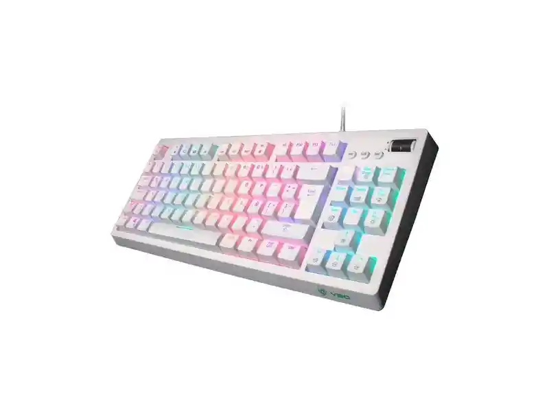 Teclado Gamer Vsg Quasar Rgb Switch Blue Blanco Rgb Spa