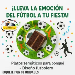 Platos Desechables Diseño Futbol X 10 Und