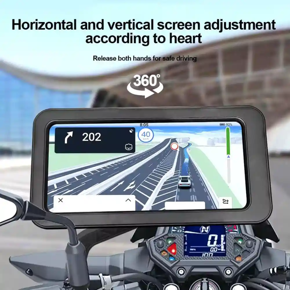 Holder Soporte Estuche Porta Celular Para Moto Retrovisor Base Metalica