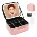 Cosmetiquero Joyero Grande Con Espejo Luz Led Portatil Recargable