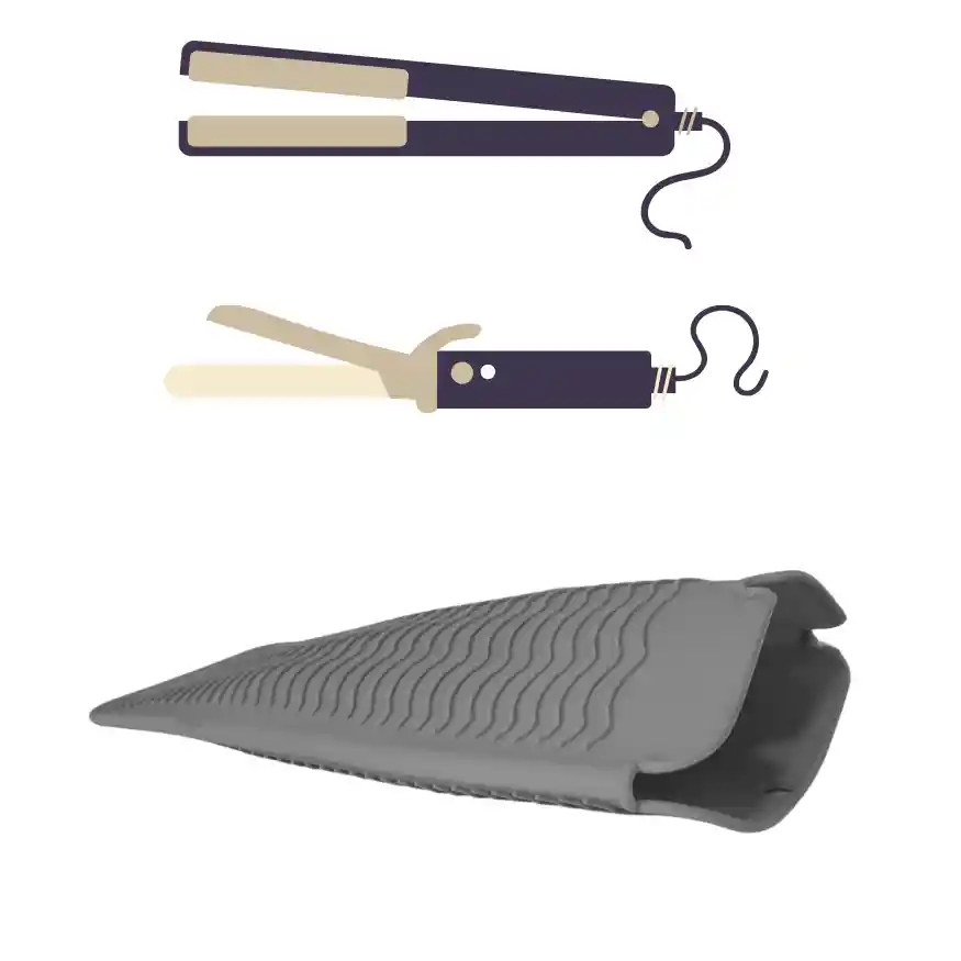 Funda De Silicona Para Rizadora Y Plancha Gris