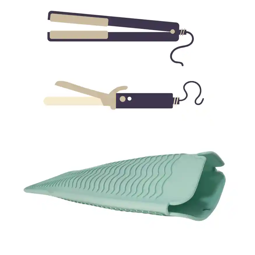 Funda De Silicona Para Rizadora Y Plancha Celeste