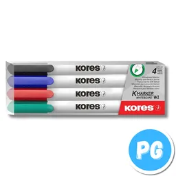 Paquete Marcador Kores Borrable X4 Unds Punta Delgada Surtido
