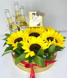 Caja De Girasoles Y Coronas