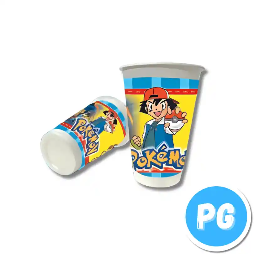 Paquete Vaso Plastico X12 Unds Pokemon
