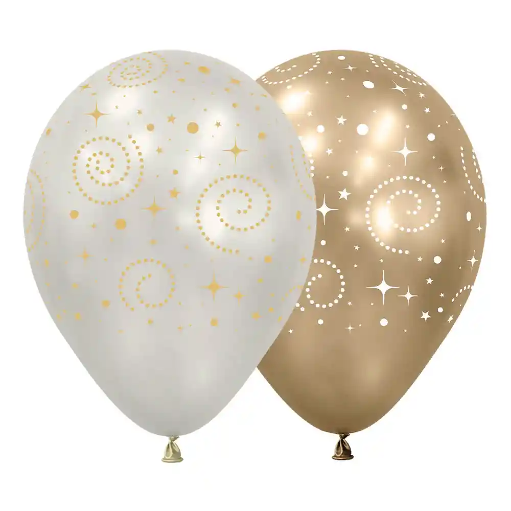 Globos R12 Fiesta Dorada Silk X 12 Und