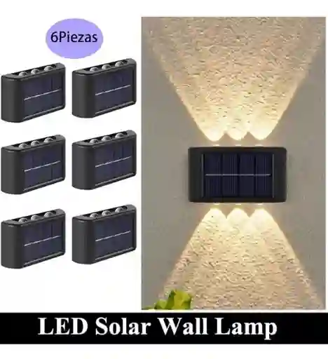 Aplique Solar Exterior Con 6 Led De Alta Potencia Y Sensor Automático