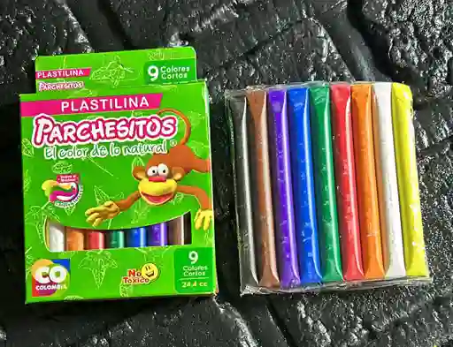 Plastilina Parchesitos Caja X9 Corta