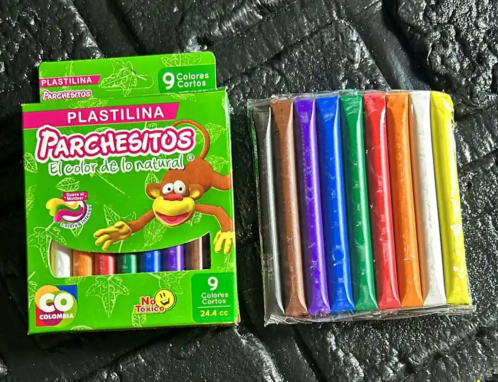 Plastilina Parchesitos Caja X9 Corta