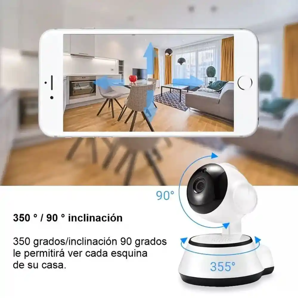 Camara De Seguridad Ip Wifi Robotica Con Vision Nocturna Movilidad 360 Grados