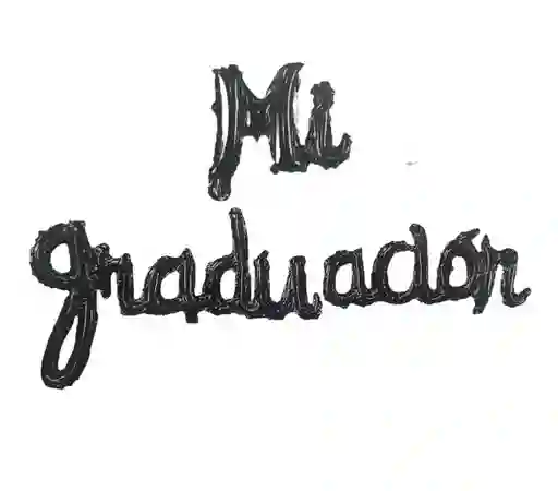 Letrero Mi Graduacion Inflable Metalizado Negro Cursivo