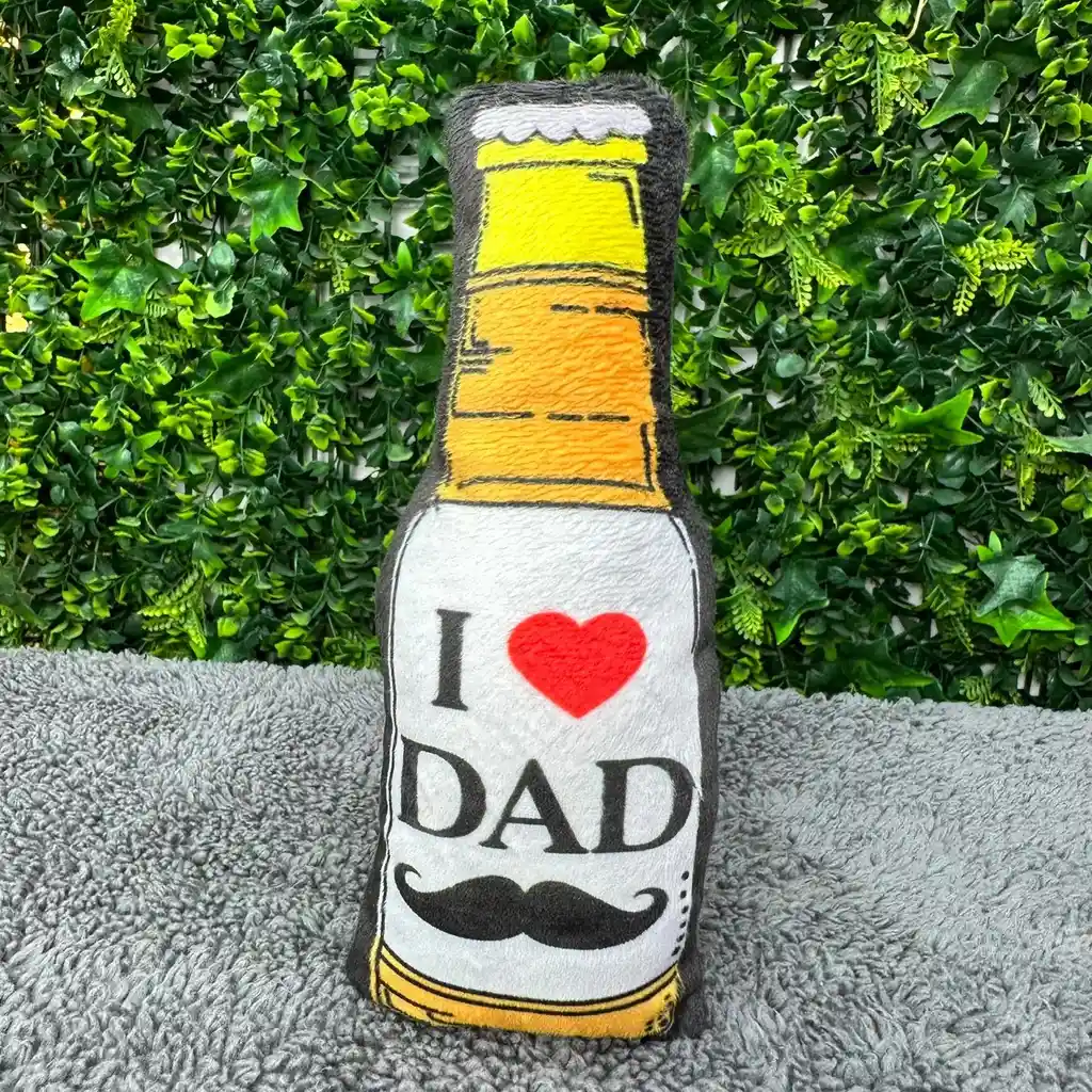 Cojin Mini Botella Cerveza Etiqueta Blanca X 1 Unidad