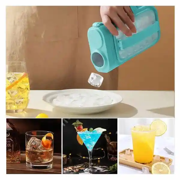 Botella Hielera Cubos Hielo Portatil Bebidas