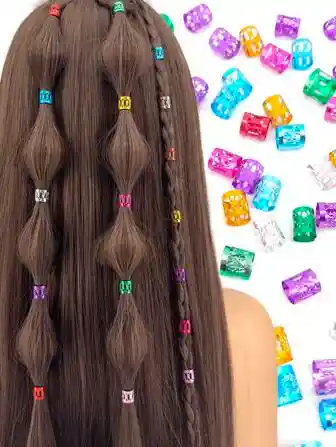 Chaquiras O Abrazaderas Metalicas Para El Cabello X 36 Plateada O Colores