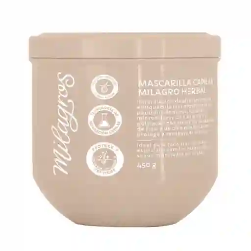 Mascarilla Capilar Milagro Herbal Milagros X 450g