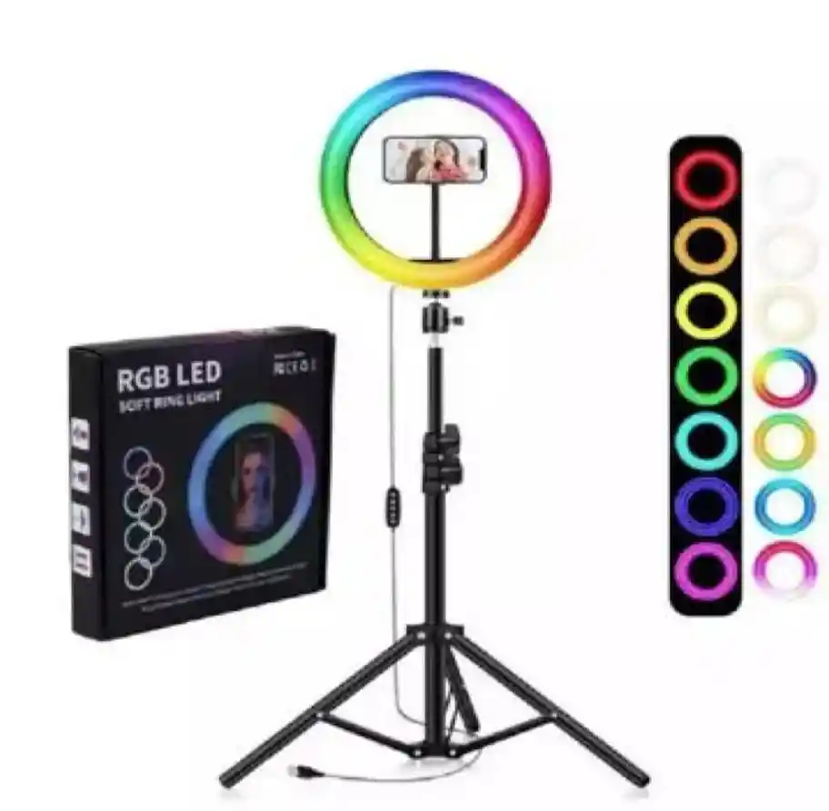 Aro De Luz 36cm Rbg Con Tripode Mj36