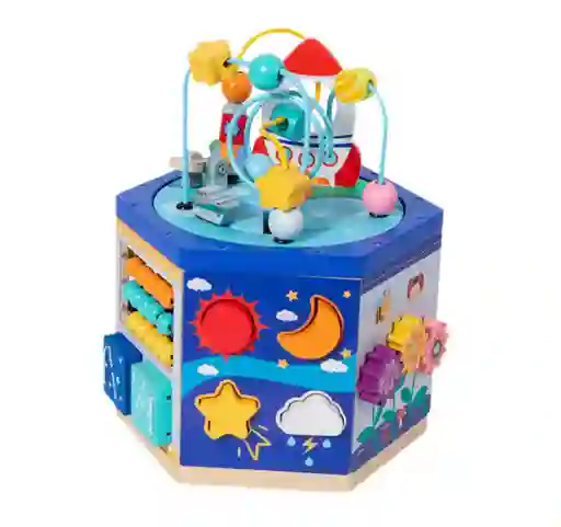Juego Madera Montessori Cubo Encajar Figuras Didácticos Bebe