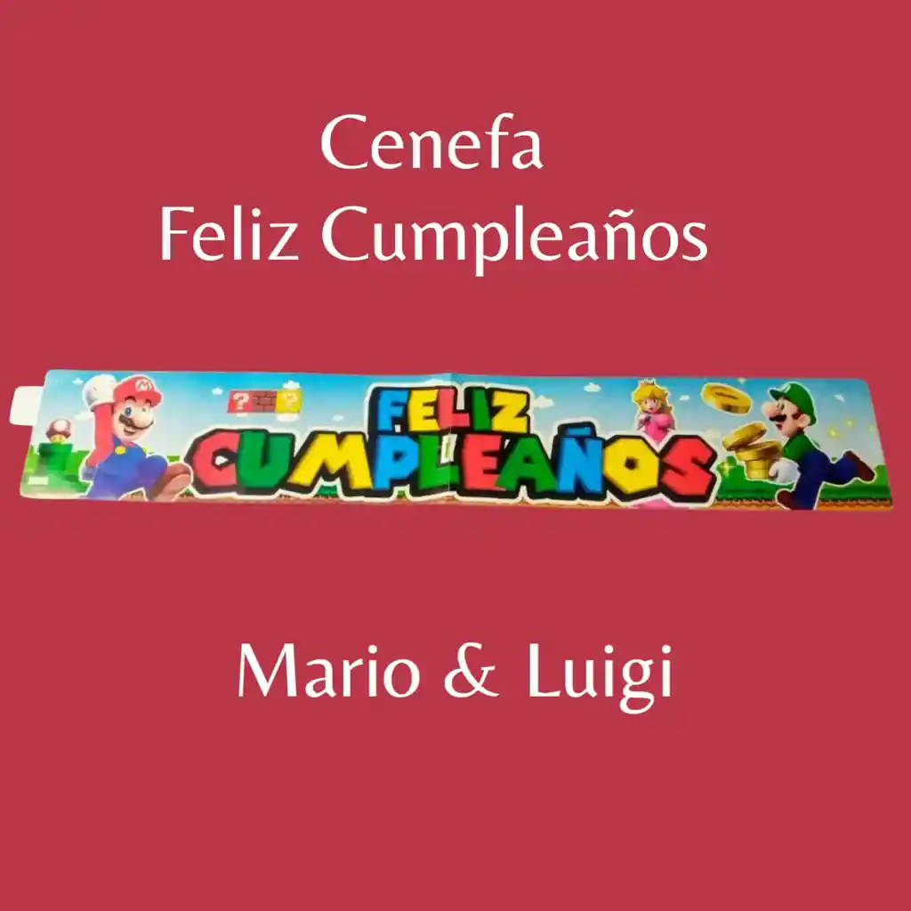 Letrero Feliz Cumpleaños Super Mario Bros Luigi
