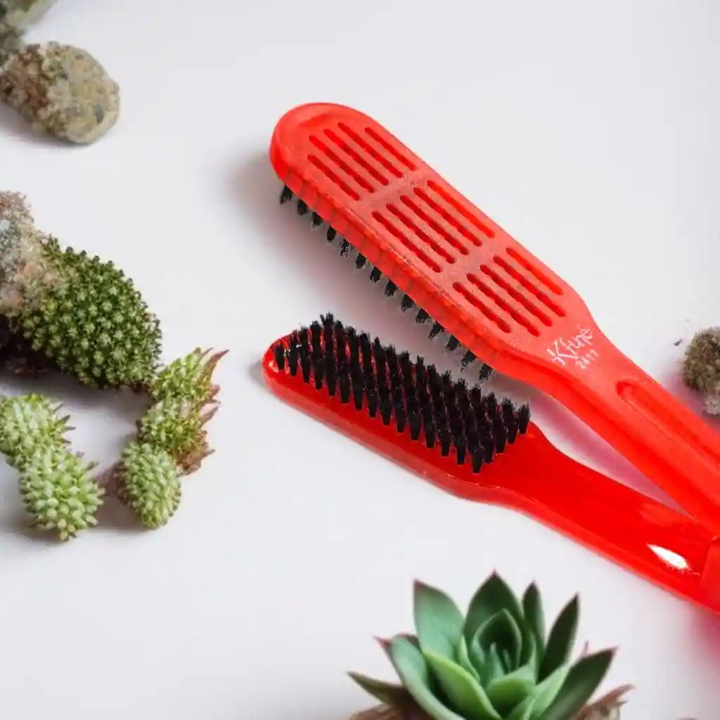 Cepillo Alisador Doble Cerdas Anti Estática Para Planchar Cabello