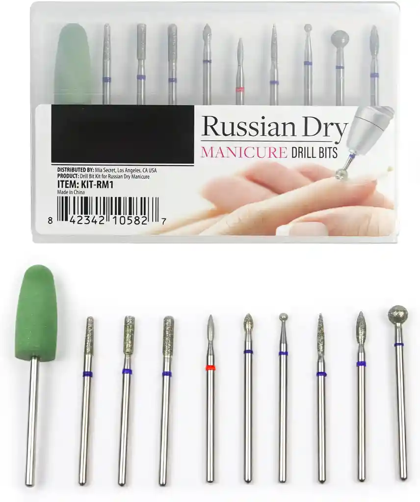Estuche Completo De Puntas Manicure Ruso Para Drill Kit Profesional